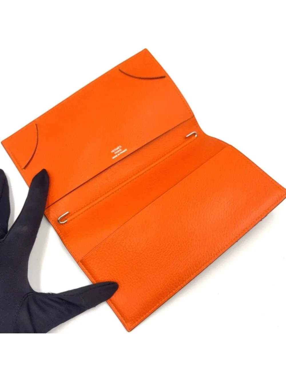Hermes Adage Agenda Cover Globe Trotter Leather Orange Red Silver